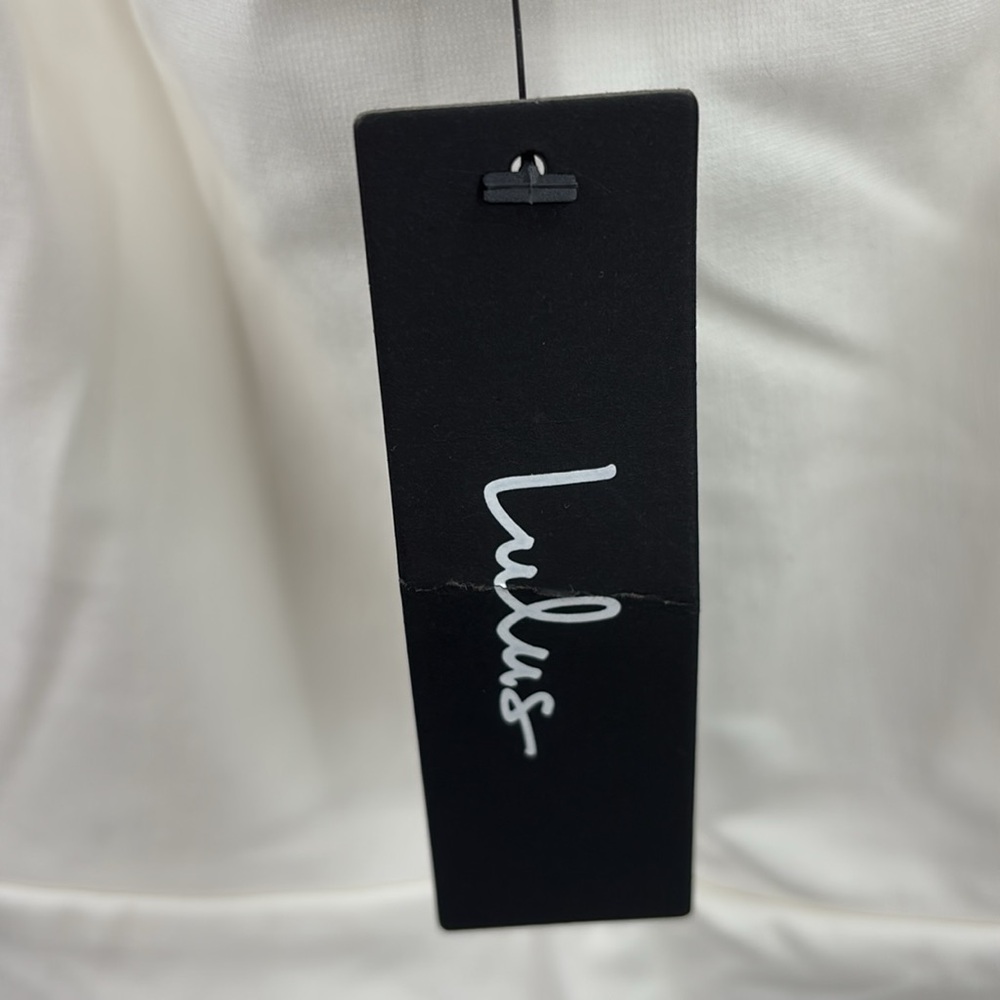 Lulus How Much I Care Ivory Off-the-Shoulder Midi Dress size S NWT - Picture 8 of 13